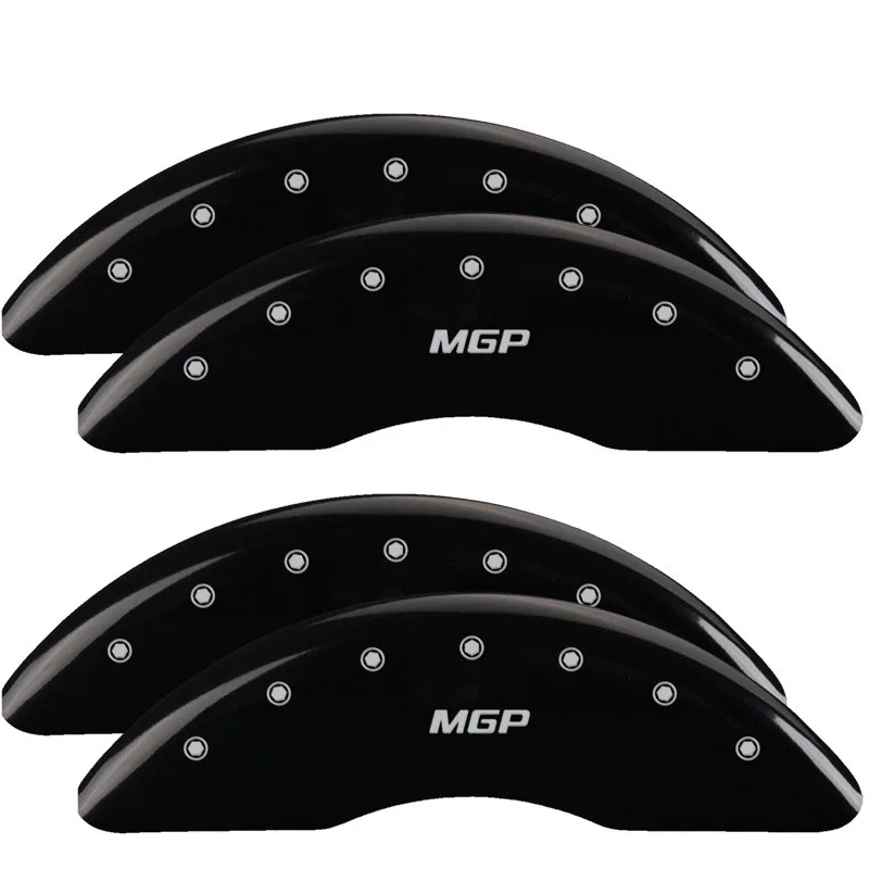 51011SMGPBK – MGP CALIPER Caliper Cover, Set of 4 Silver MGP Logo Powder Coated Black Aluminum